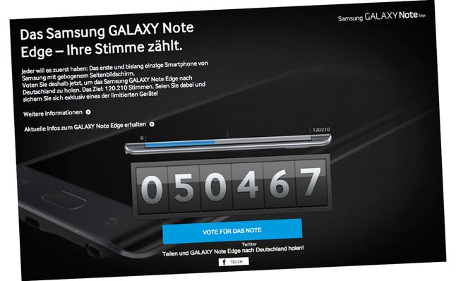 Głosowanie na stronie Samsunga
