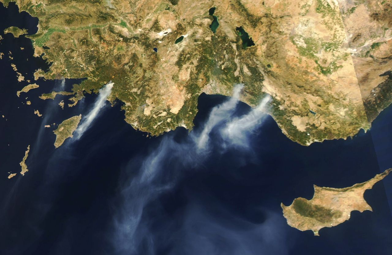 Pożary w Turcji, zdjęcia satelitarne