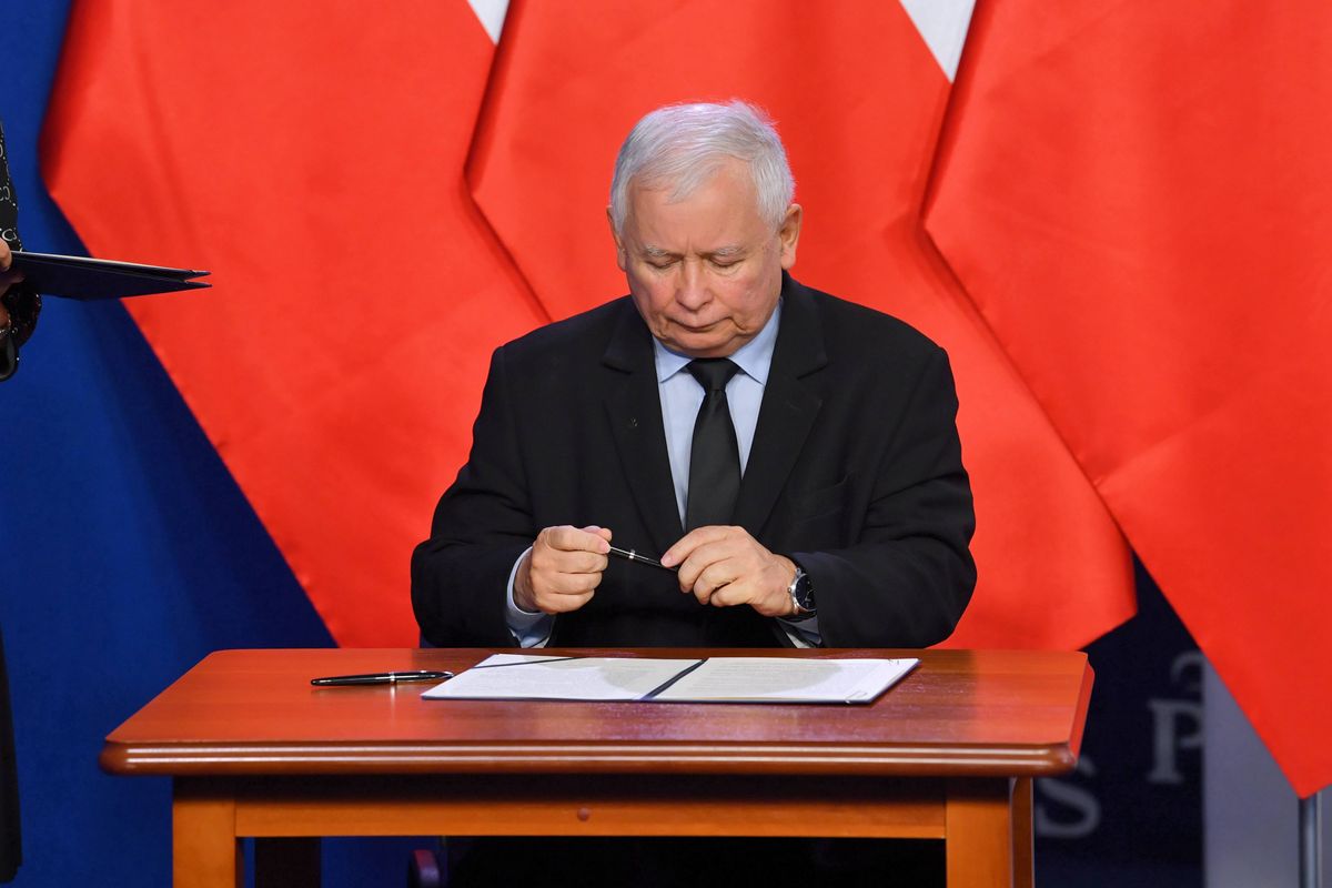 Jarosław Kaczyński w siedzibie PiS