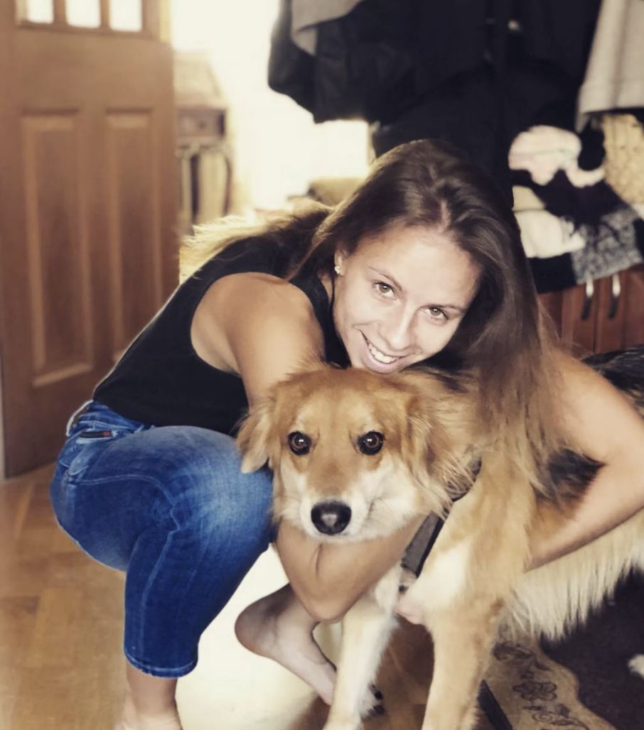 Magda Linette z psem