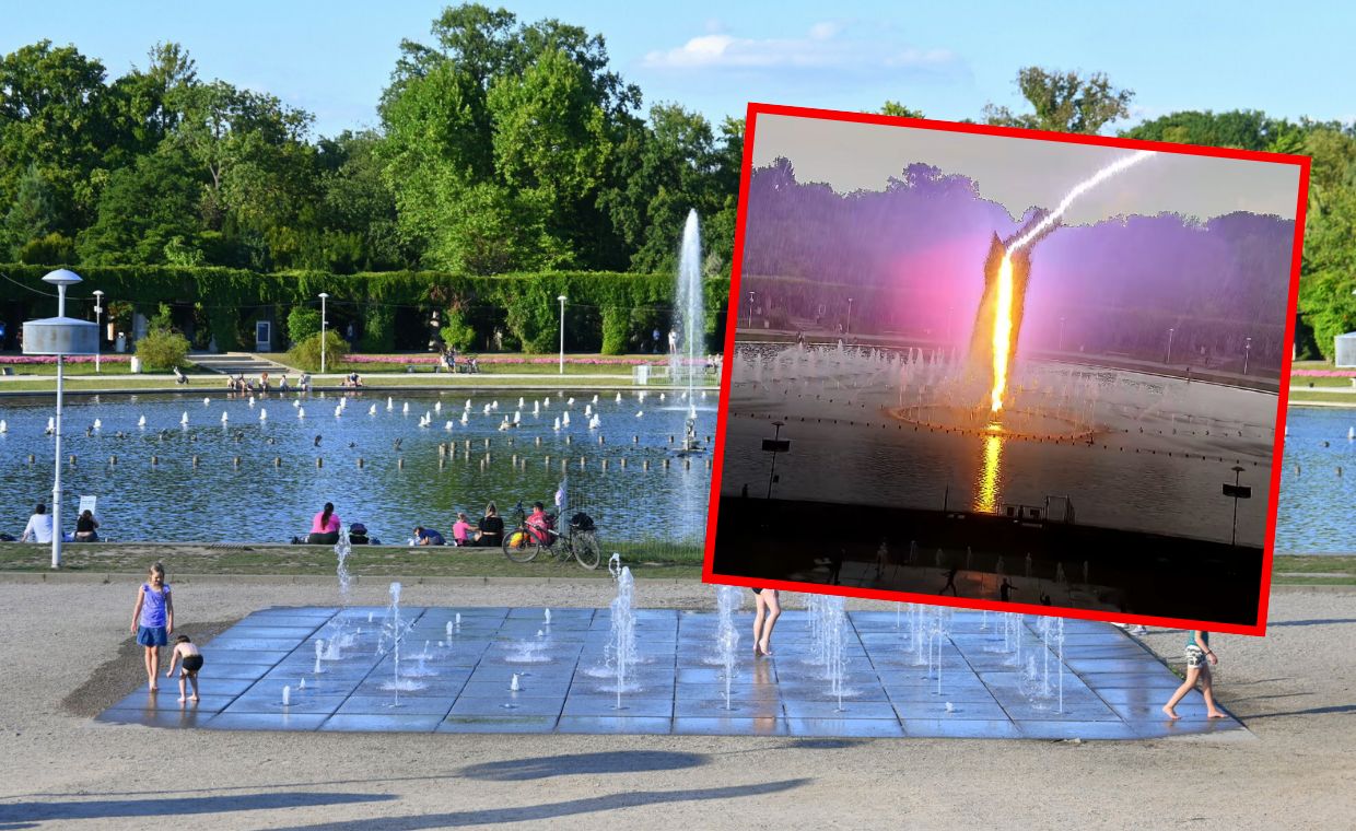 Fontanna we Wrocławiu uległa awarii. Uderzył w nią piorun
