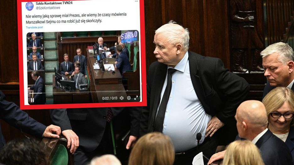 Kaczyński podszedł do Hołowni. Jest nagranie