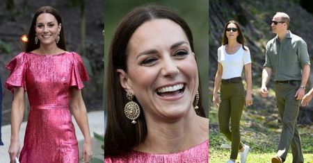 Kate Middleton przechadza się po dżungli i zachwyca sylwetką na uroczystym przyjęciu w Belize (ZDJĘCIA)