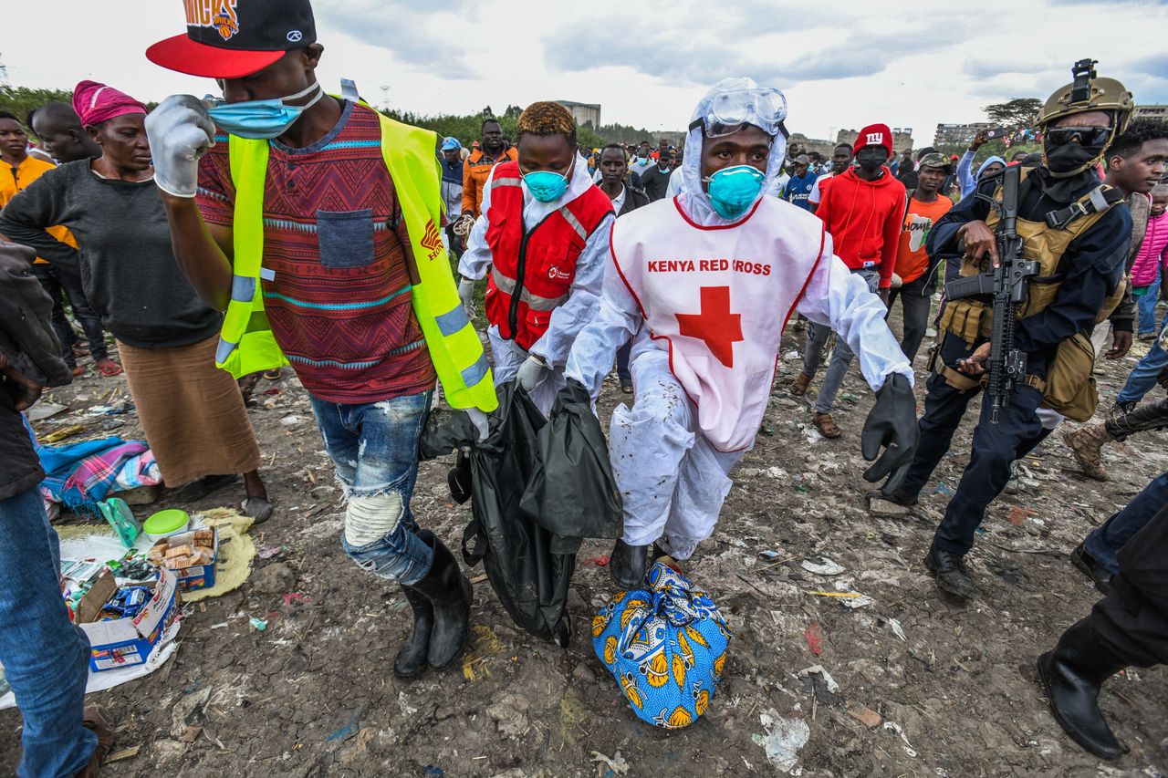 Macabre in Kenya. Body parts were drifting in a sea of trash.