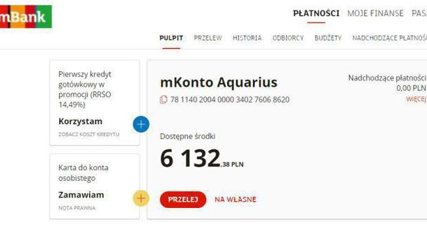 Od 12 grudnia 2019 roku mBank z nowym pulpitem w serwisie. Można go dopasować do własnych potrzeb