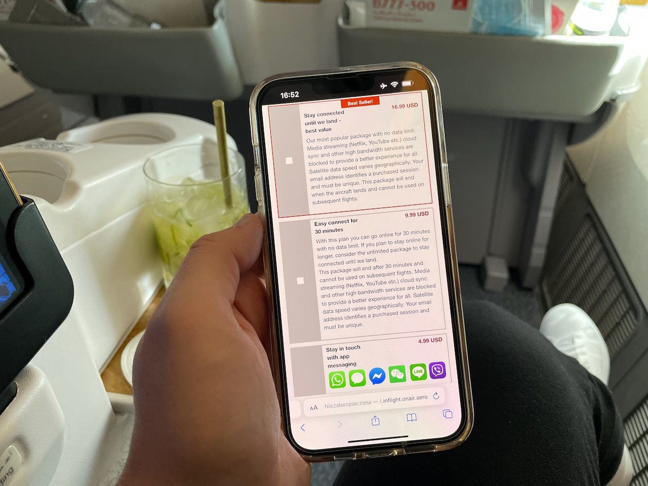 Internet na pokładzie samolotu