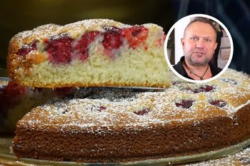 Puszyste ciasto z malinami. Z przepisu Strzelczyka zawsze się udaje