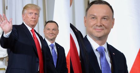 Miny Donalda Trumpa na konferencji z Andrzejem Dudą (ZDJĘCIA)