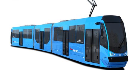 Wrocław. Tramwaje, wiadomo, niebieskie. Pomkną po szynach jak w piosence