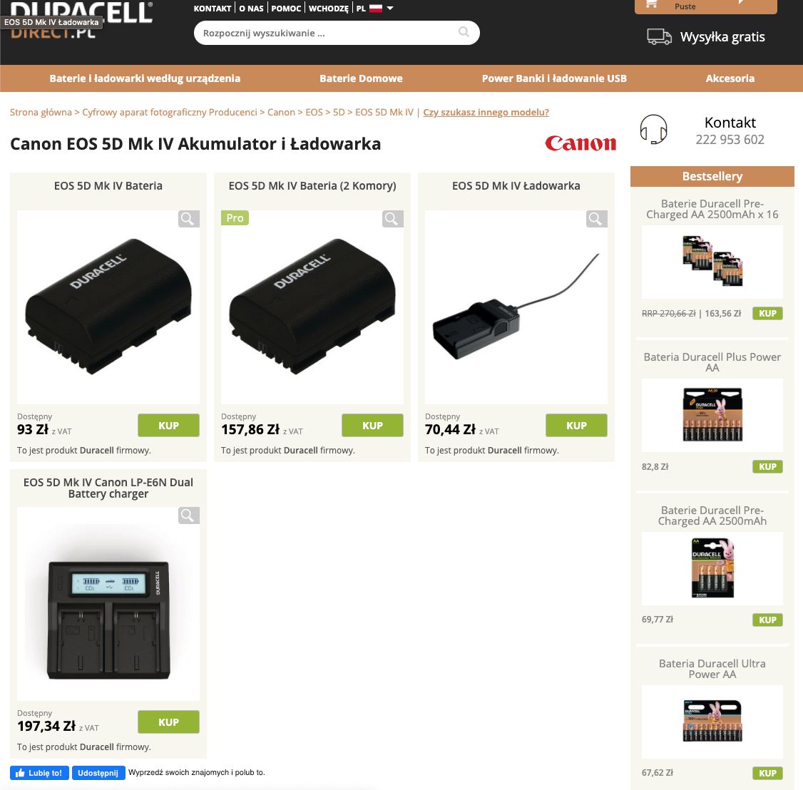 Duracell ma w swojej ofercie wiele tanich zamienników akumulatorów do aparatów 2