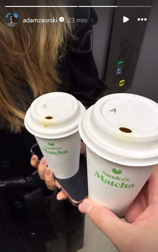 Sandra Kubicka i Adam Zaorski delektują się matchą