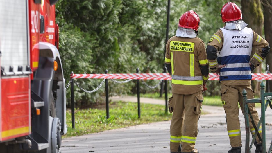 Strażacy na miejscu tragedii w Rabce-Zdroju