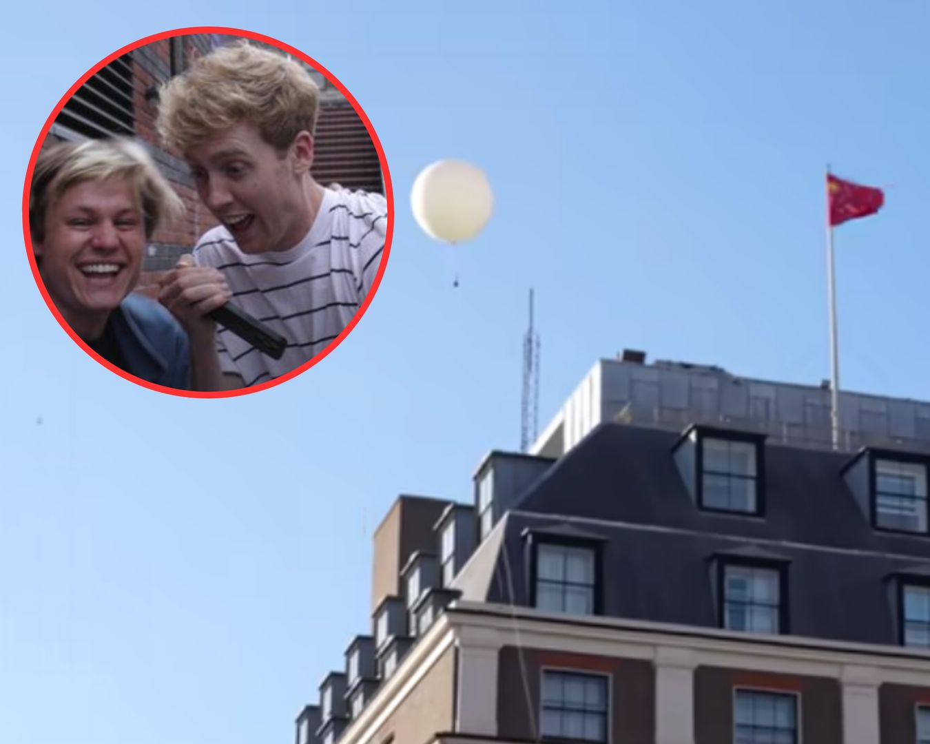 Napompowali balon i wlecieli nim nad chińską ambasadę. "Próbujecie rozpętać wojnę!"