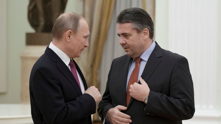 German Foreign Minister Gabriel Travels To MoscowMoscow, Russia - March 09: Russias President Vladimir Putin during a meeting with German Foreign Minister Sigmar Gabriel in Kremlin on March 23, 2017 in Moscow, Russia.   (Photo by Thomas Imo/Photothek via Getty Images)Thomas ImoPolitics, Diplomacy