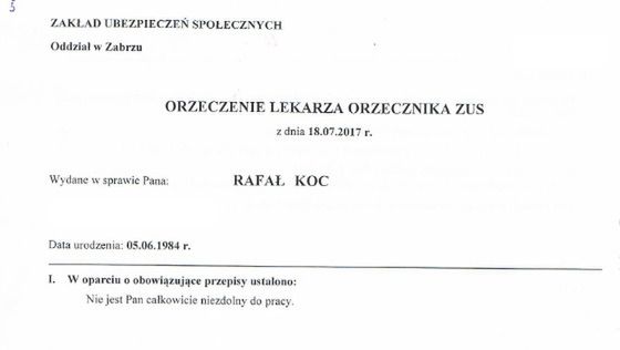 Orzeczenie lekarza orzecznika ZUS