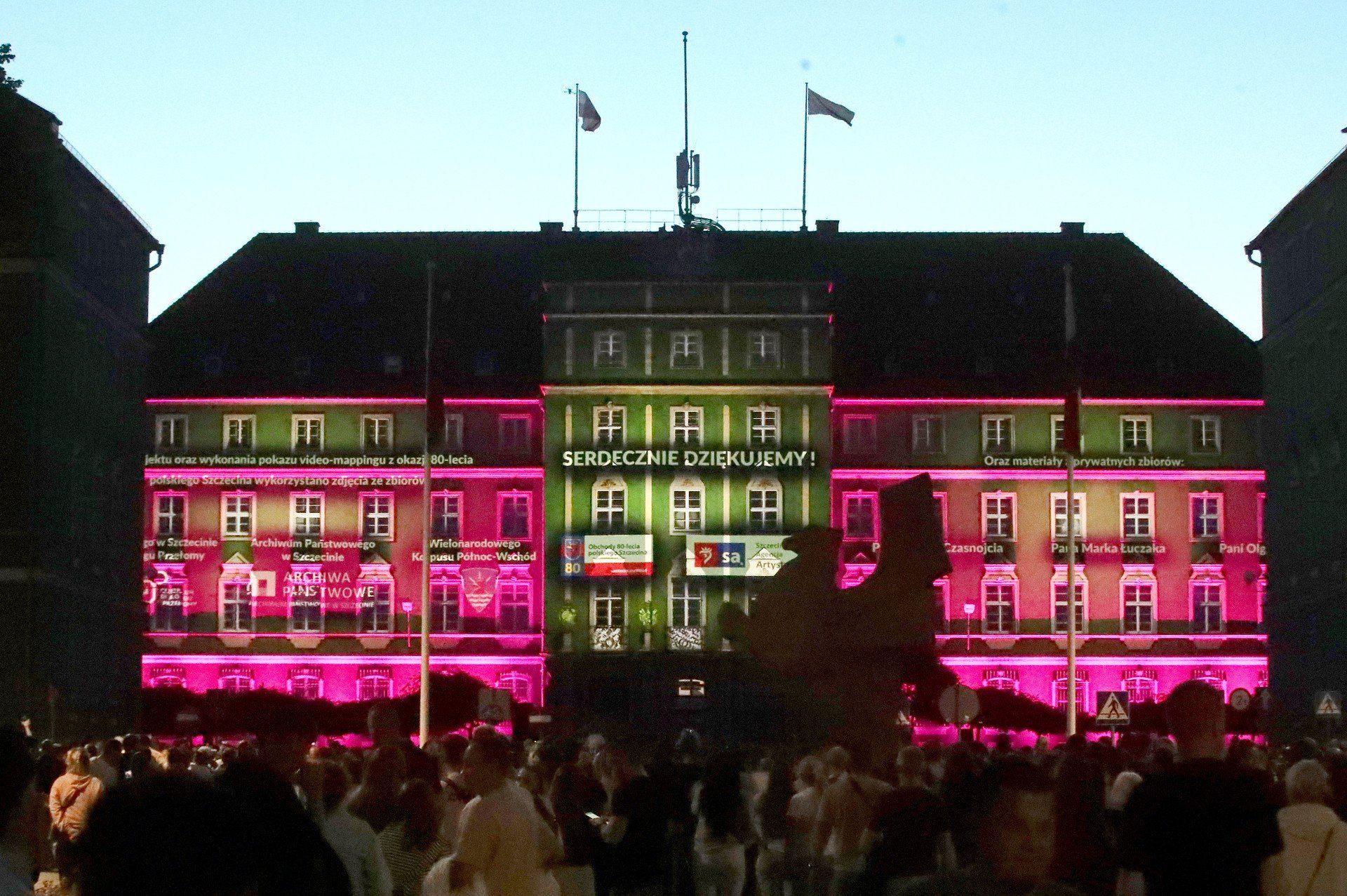 Mapping &#34;80 lat Szczecina&#34; na Urzędzie Miasta