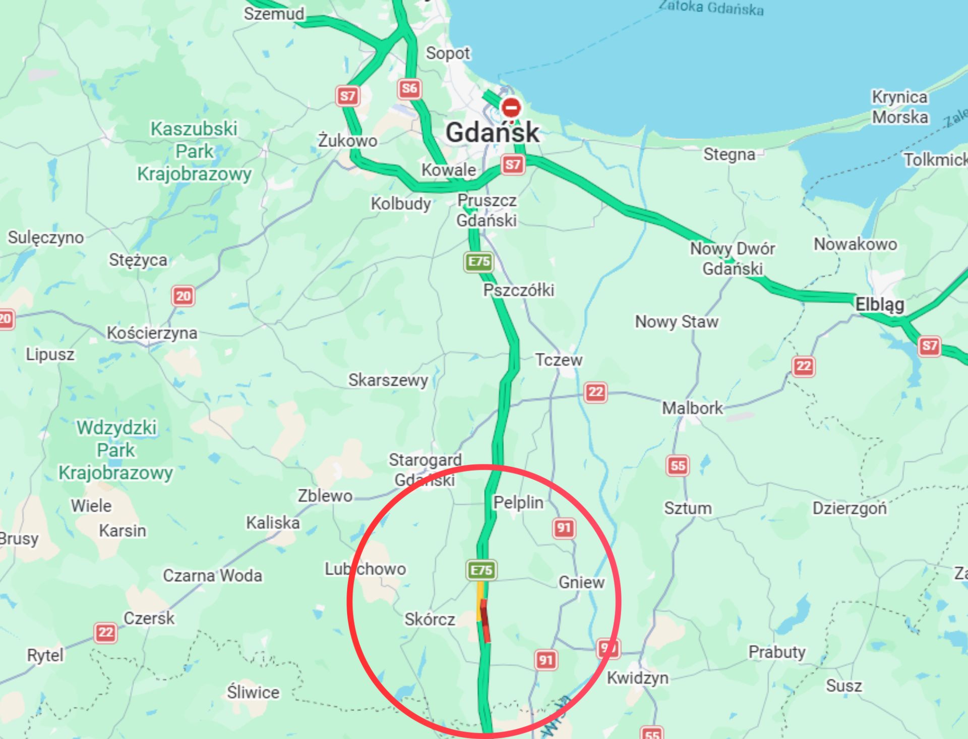 Wypadek na A1: Zablokowany pas w stronę Gdańska