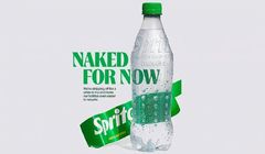 Sprite sprzedawany w butelkach bez etykiet