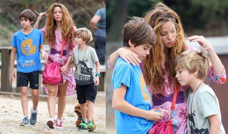 Shakira przyłapana na spacerze z synami