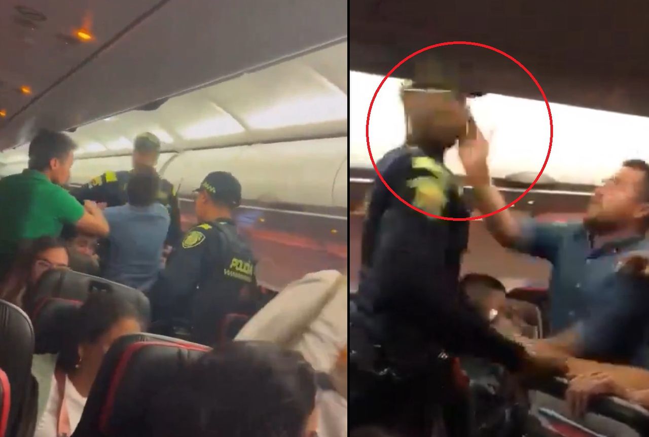 A passenger on the plane slapped a Black police officer.