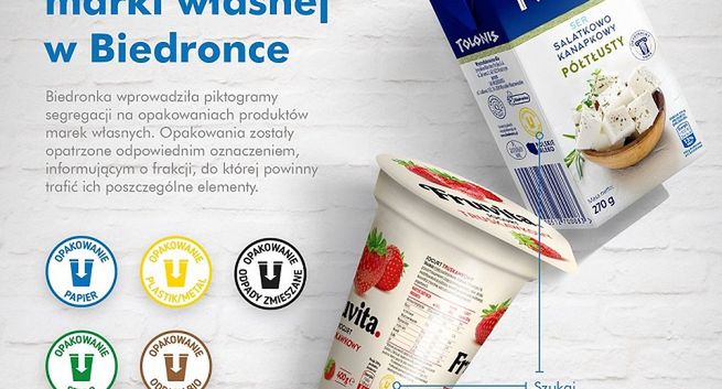 Biedronka wprowadza oznaczenia na produktach pod kątem segregacji odpadów