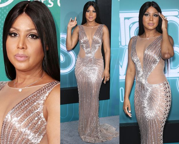 50-letnia Toni Braxton chwali się ciałem w "naked dress"