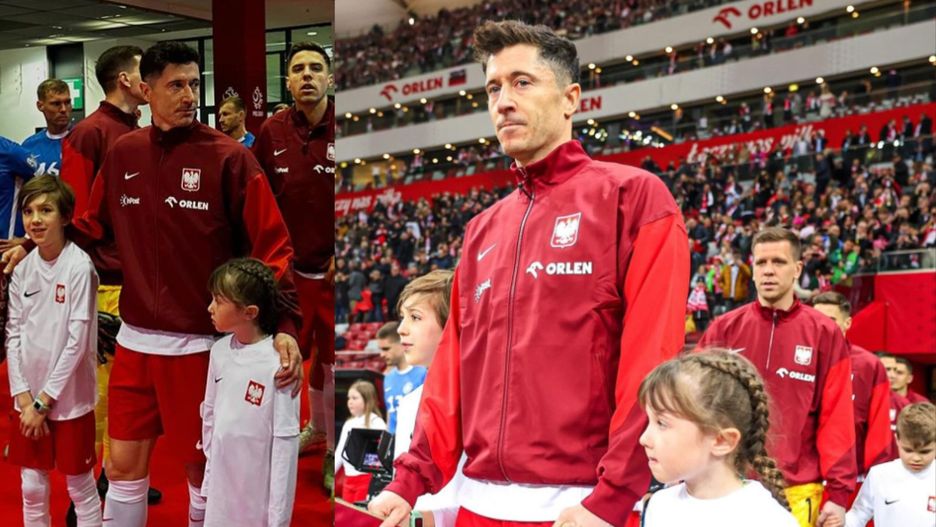 Robert Lewandowski wyszedł na boisko z córką. "Jaka podobna do taty"