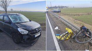 Strzelno: Potrącił rowerzystę podczas wyprzedzania. 69-latek w szpitalu