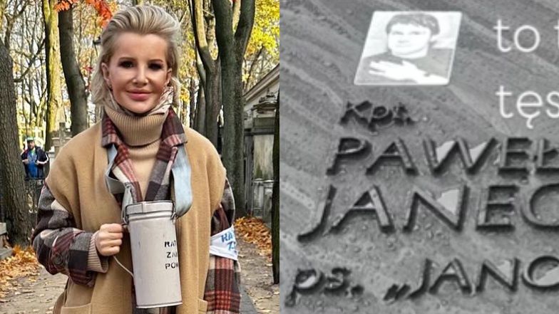 Joanna Racewicz wybrała się na Powązki z synem