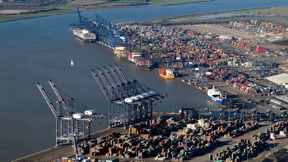 Port w brytyjskim mieście Felixstowe 