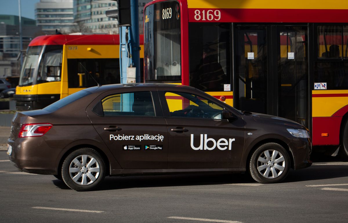 Uber car in Warsaw, Poland on February 27, 2019 (Photo by Mateusz Wlodarczyk/NurPhoto via Getty Images)