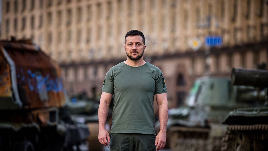 Dzie? Niepodleg?o?ci Ukrainy
This handout photo released by the Ukrainian presidential press service on August 24, 2022, shows Ukrainian President Volodymyr Zelensky at Kyiv's "Maidan" Independence Square, that has been turned into an open-air military museum with destroyed Russian military equipment on Ukraine's Independence Day, on August 23, 2022. - Ukraine's Independence Day also marks six months since the start of Moscow's military invasion launched on February 24. (Photo by Handout / UKRAINE PRESIDENCY / AFP) / RESTRICTED TO EDITORIAL USE - MANDATORY CREDIT "AFP PHOTO / UKRAINE PRESIDENCY " - NO MARKETING NO ADVERTISING CAMPAIGNS - DISTRIBUTED AS A SERVICE TO CLIENTS
HANDOUT