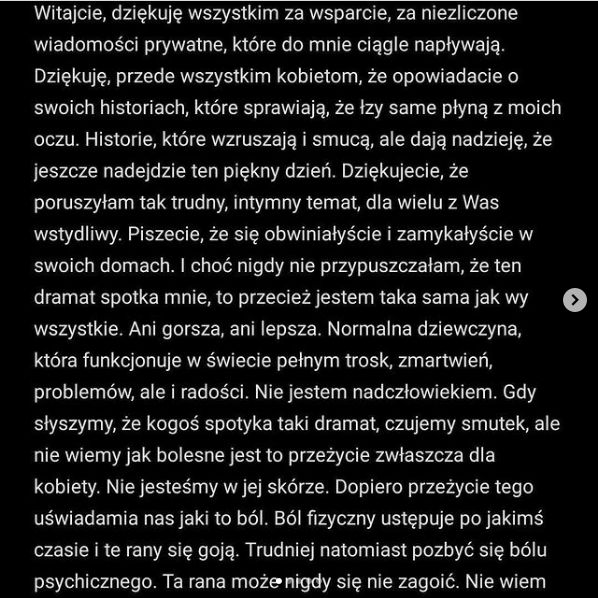 Maja Hyży dziękuje za wsparcie