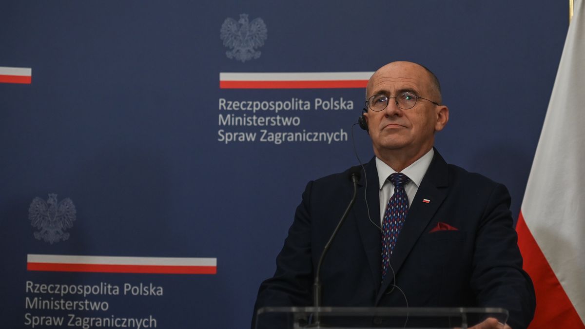 WARSAW, POLAND - October 04: Zbigniew Rau, Minister of Foreign Affairs of Poland seen during meeting with Annalena Baerbock, Minister for Foreign Affairs of Germany, at the Ministry of Foreign Affairs in Warsaw. Poland's Foreign Minister is expected to raise all important issues in Polish-German relations, including the issue of World War Two reparations, which, according to Germany, was settled in 1990. Warsaw estimated possible reparations at EUR 1.3 trillion. The heads of diplomacy of both countries will also talk about Ukraine. (Photo by Artur Widak/Anadolu Agency via Getty Images)
