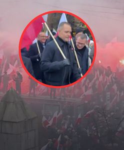 "Super, że jesteście". Nawrocki z synem na marszu