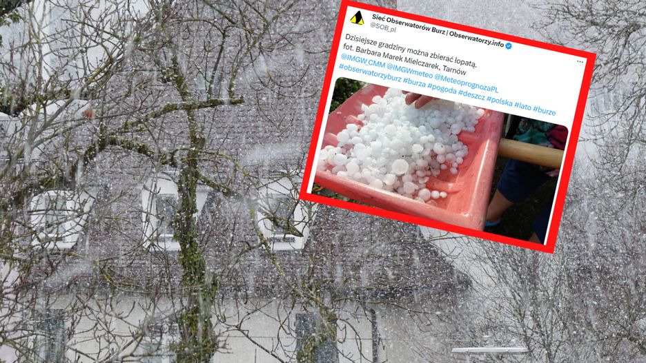 Potężny grad w Małopolsce