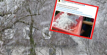 W Małopolsce zrobiło się biało. "Gradziny można zbierać łopatą"