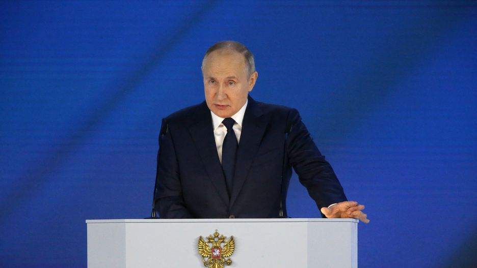 Russian President Vladimir Putin 17th State Of The Nation Address
MOSCOW, RUSSIA - APRIL, 21 (RUSSIA OUT): Russian President Vladimir Putin delivers his annual address to the Federal Assembly, on April,21,2021, in Moscow, Russia. President Vladimir Putin delivered his 17th state-of-the nation speech on Wednesday. (Photo by Konstantin Zavrazhin/Getty Images)
Konstantin Zavrazhin