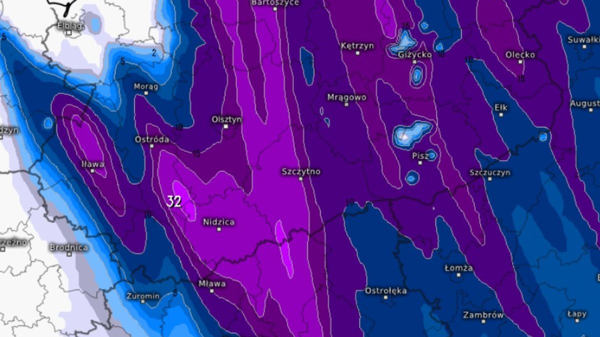 Wtorek ma przynieść opady śniegu na Warmii i Mazurach.