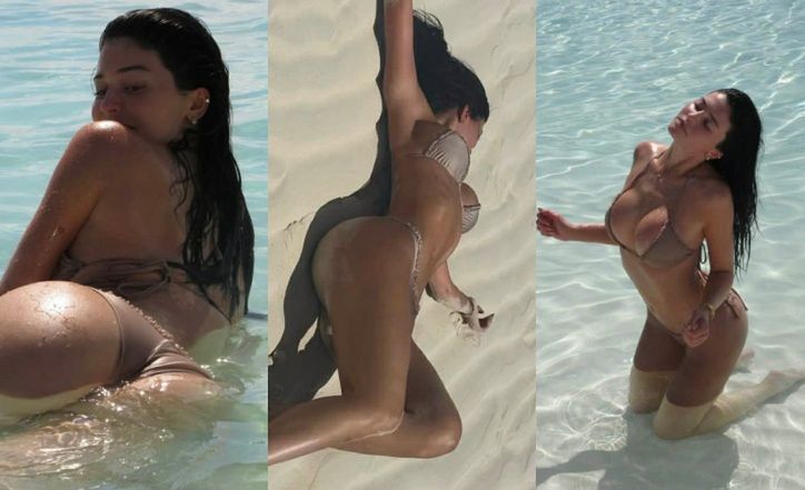 Kylie Jenner w bikini pręży podrasowane wdzięki na plaży