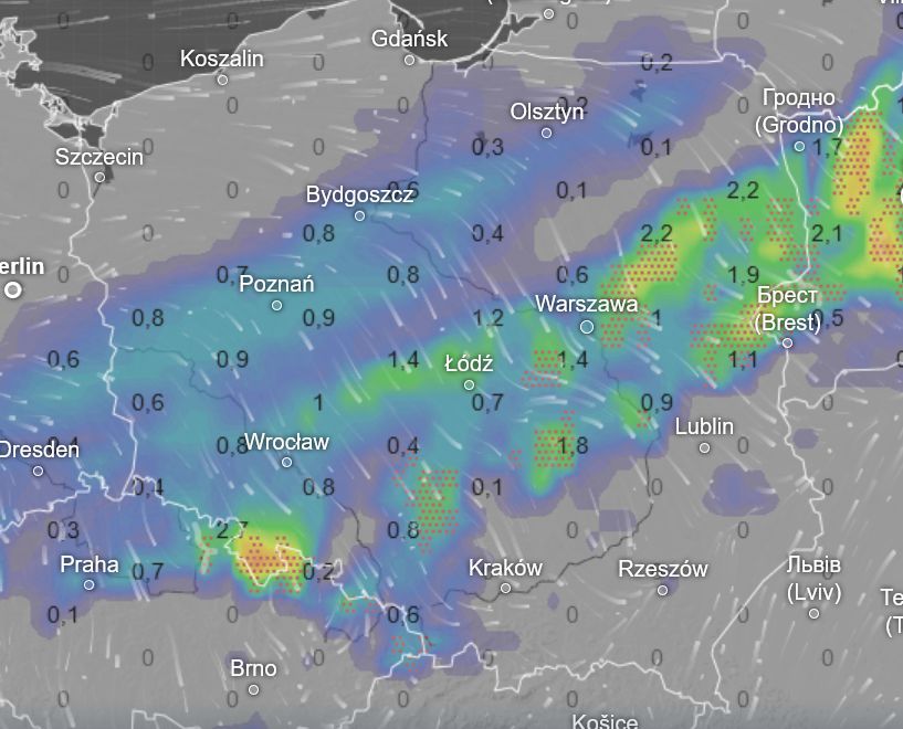 Pogoda w środę. Opady deszczu i burze