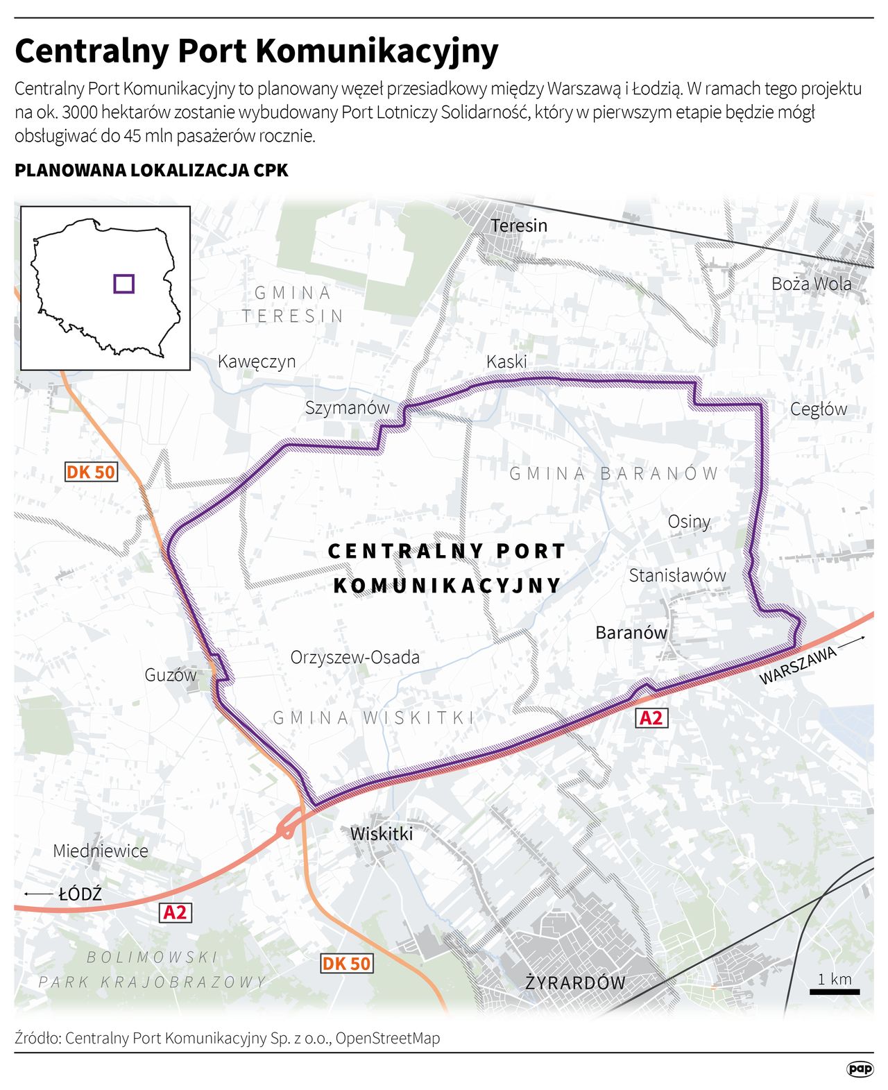 Centralny Port Komunikacyjny. Infografika