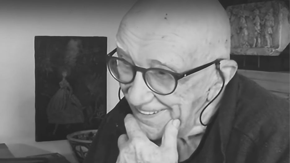 Henri Vernes w wieku 100 lat. Kadr z programu informacyjnego La Une