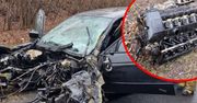 Po zderzeniu z BMW wyrwało silnik. 18-letni kierowca dopiero zdał egzamin na prawo jazdy