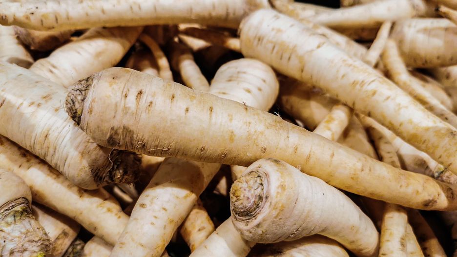 Parsley root in a supermarket in Krakow, Poland on February 26, 2024.  (Photo by Beata Zawrzel/NurPhoto via Getty Images)