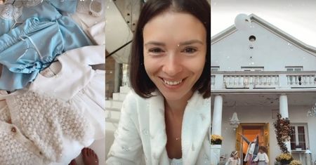 Klaudia Halejcio wyprawiła córce HUCZNE chrzciny: różowy tort, kilka stylizacji dla "księżniczki Nel" i personalizowane ciasteczka (ZDJĘCIA)