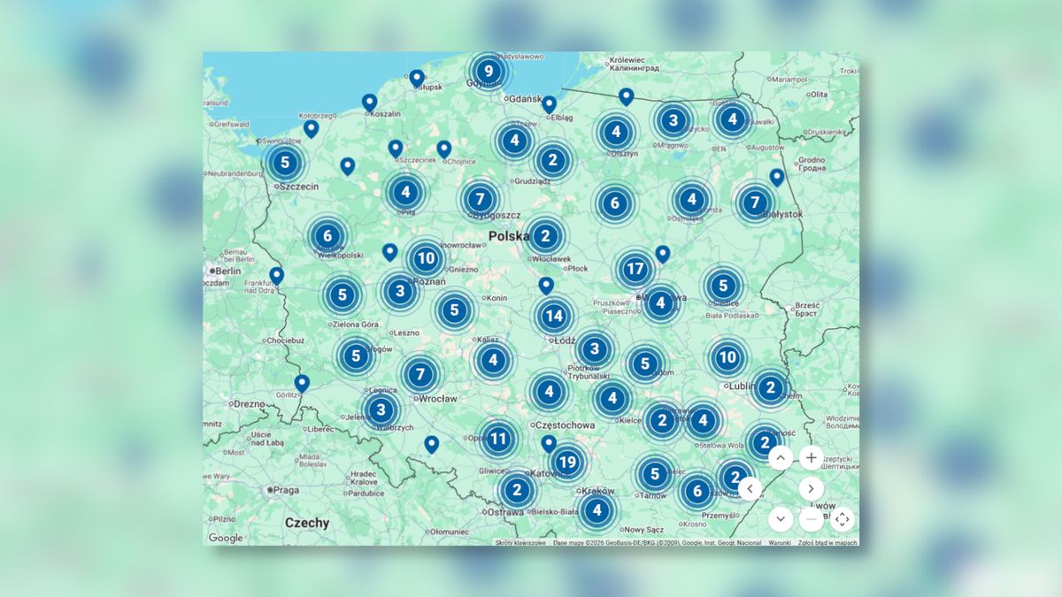 Mapa SOR-ów w Polsce