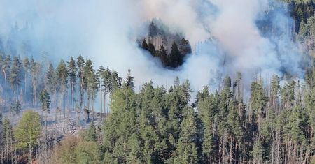 Ogromny pożar w Czeskiej Szwajcarii. Ogień objął 900 hektarów