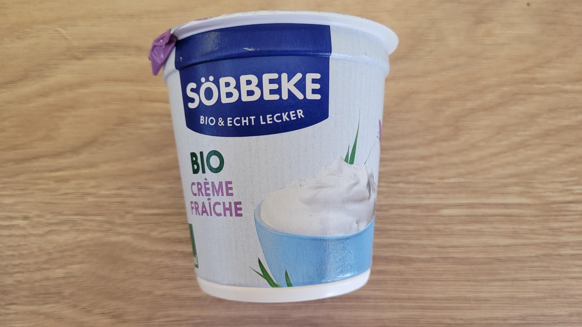 Śmietanka Creme Fraiche Söbbeke Bio - etykieta