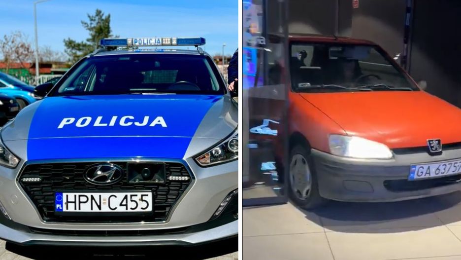 85-latek wjechał do galerii handlowej